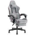Dowinx Gaming Chair Fabric with Pocket Spring Cushion, Massage Game Chair Cloth with Headrest, Ergonomic Computer Chair with Foo