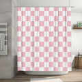 Ohocut Checkered Shower Curtain, Pink Shower Curtains for Bathroom, Cute Retro Checkerboard Shower Curtain Vintage Aesthetic, Ma