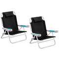 ICECO Backpacking Beach Chairs for Adults, 5 Positions Reclining, Heavy Duty Folding Beach Chairs, Portable Lay Flat Outdoor Cha
