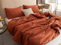 ROSGONIA Terracotta Comforter Set King- 3pcs (1 Comforter & 2 Pillowcases) Rust King Comforter Set for Women and Men- Reversible