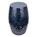Vipush Outdoor Side Tables,Patio End Table Anti-Rust Metal Round Drum Garden Stool Plant Stand Indoor Iron Accent Table for Pati
