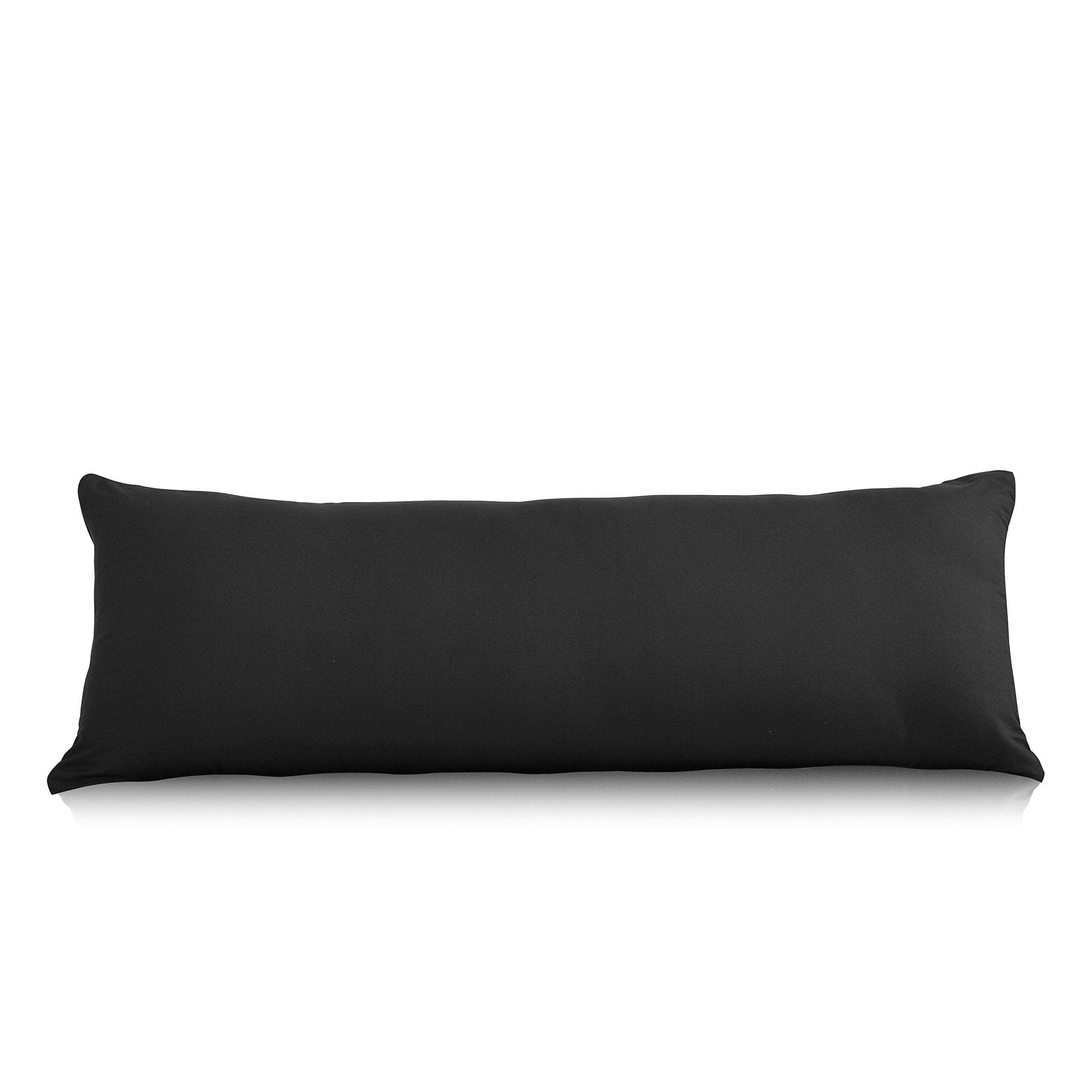 EVOLIVE Ultra Soft Microfiber Body Pillow Cover/Pillowcases 21x54 with Hidden Zipper Closure (21x54 Body Pillow Cover, Black)