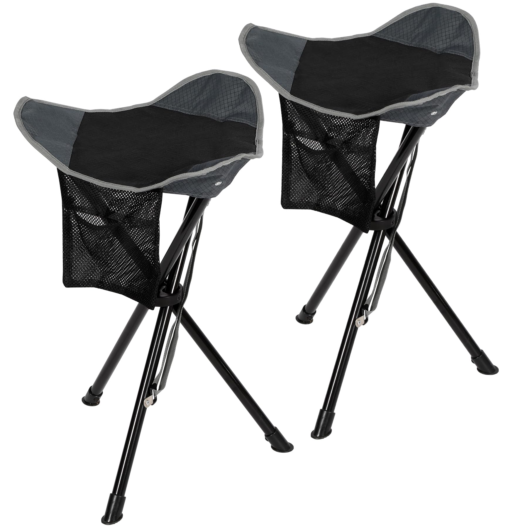 REDCAMP 2 Pack 22.4IN Tall Folding Tripod Stools for Adults, Lightweight Portable Camping Stools for Fishing Hunting Backpacking