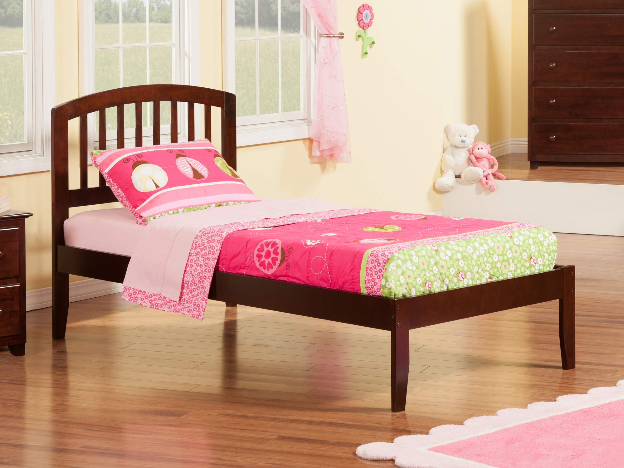 Atlantic Furniture AR8821001 Richmond Platform Bed with Open Foot Board, Twin, Espresso