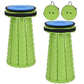 FXKS 2 Pack Upgraded Collapsible Stool with Cushion, Thickened Retractable Folding Stool Max Load Capacity 400lbs, Portable Tele