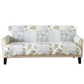 Patchwork Scalloped Printed Furniture Protector Stain Resistant Sofa Cover (Sofa, Grey)