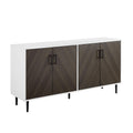 Walker Edison Fehr Modern 4 Door Bookmatch Buffet, 58 Inch, Ash Brown