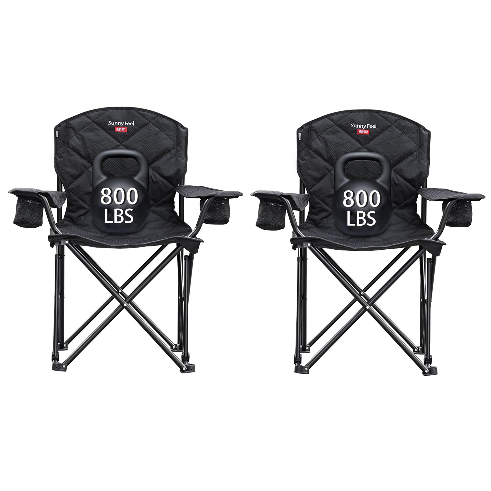 SUNNYFEEL XXL Oversized Camping Chair Heavy Duty 800 LBS for Big Tall People Above 64 Padded Portable Folding Sports Lawn Chair