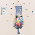 iHansee Stuffed Animal Storage Hammock Corner, 63 Jumbo Boho Macrame Toy Holder Wall Mounted, Hanging Net Organizer for Nurser