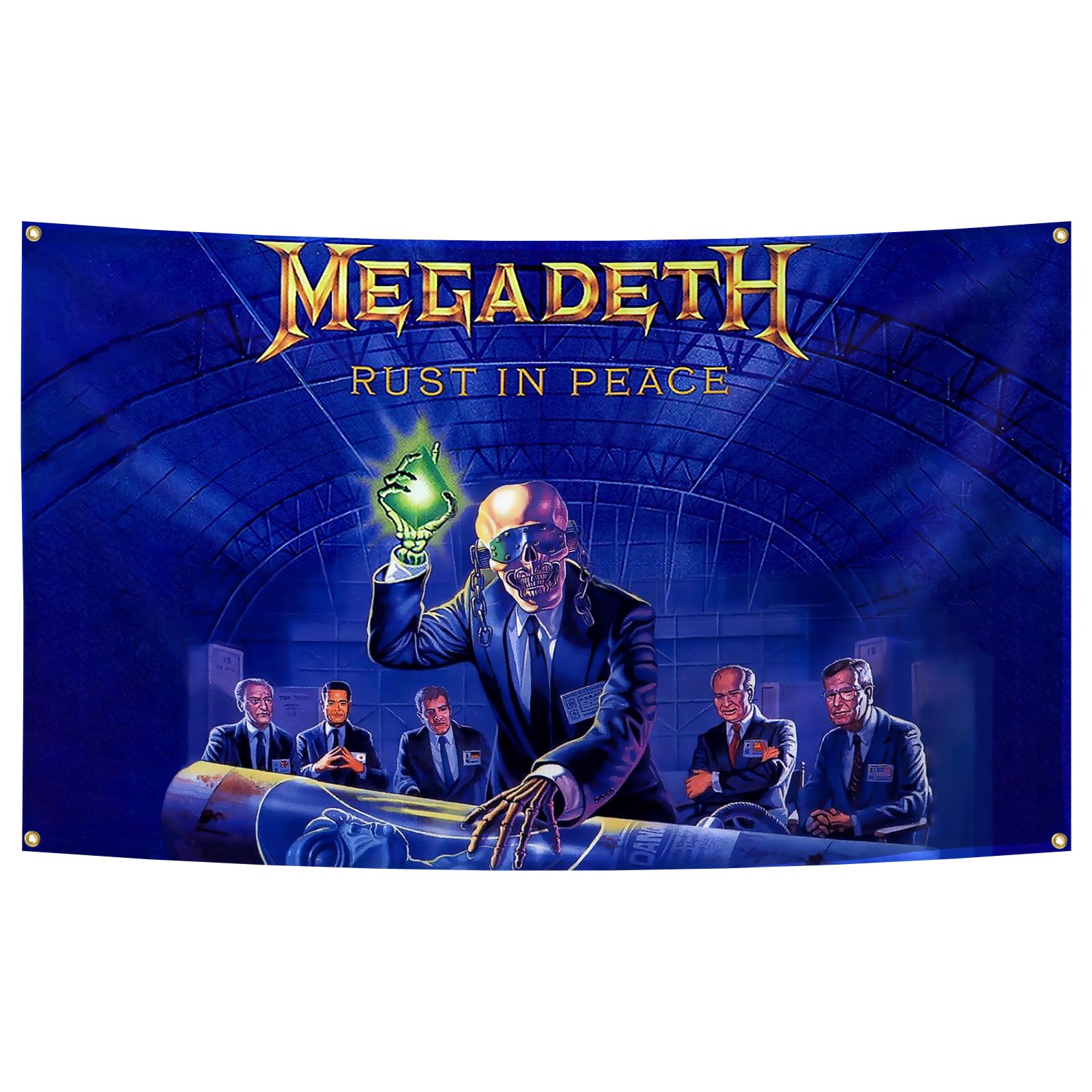 Megadeth Rust in Peace Poster Funny Flag Music Tapestry Aesthetic Decorative Durable Man Cave Wall tapestry Suitable For Indoor 