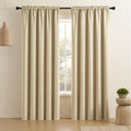 CUCRAF Light Beige Blackout Curtains 96 inch Length 2 Panels Set, Rod Pocket Room Darkening Drapes for Bedroom Living Room, Insu