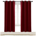NICETOWN Christmas Red Blackout Window Christmas Curtain for Kitchen, Noise Reducing Solid Grommet Window Treatment Drapery/Drap