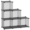 HUBSON Wire Cube Storage Organizer, 6-Cube Metal Grids Storage Shelf, Closet Cabinet, DIY Plastic Cube Bookcase Modular Closet C
