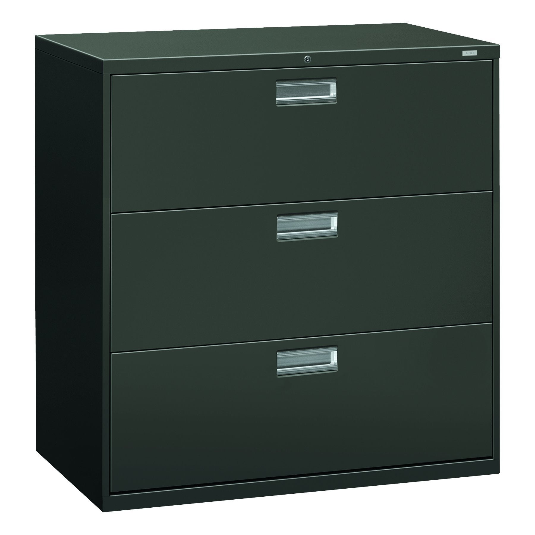 HON Brigade 600 Series Lateral File, 3 Legal/Letter-Size File Drawers, Charcoal, 42 X 18 X 39.13