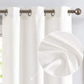 jinchan White Linen Textured Curtains 84 Inches Long 2 Panels Sets for Living Room Grommet Top Light Filtering Window Drapes for