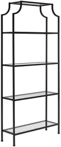Crosley Furniture Aimee Bookshelf with Glass Shelves, Bookcase Storage, Oil-Rubbed Bronze
