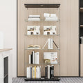 Beauty4U Glass Display Cabinet with 5 Shelves Double Door, Curio Cabinets for Living Room, Bedroom, Office, Black Floor Standing