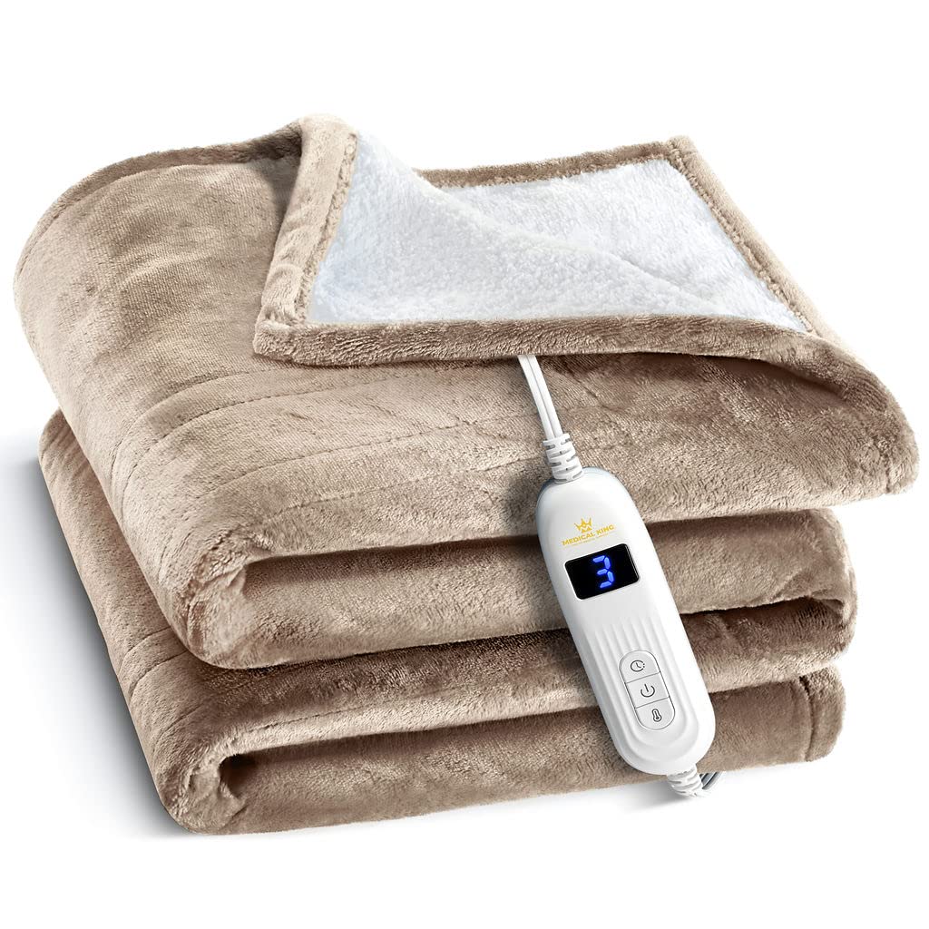 Medical king Heated Blanket, Machine Washable Extremely Soft & Comfortable Electric Blanket Throw Fast Heating with Hand Control