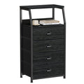 Furnulem Tall 4 Drawers Dresser, Vertical Storage Tower Black Dresser for Bedroom, Hallway, Entryway, Nursery, Closet Organizer,