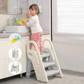 Onasti Foldable Step Stool for Bathroom Sink, Adjustable 3 Step Stool for Kids Toilet Potty Training Stool with Handles, Child K