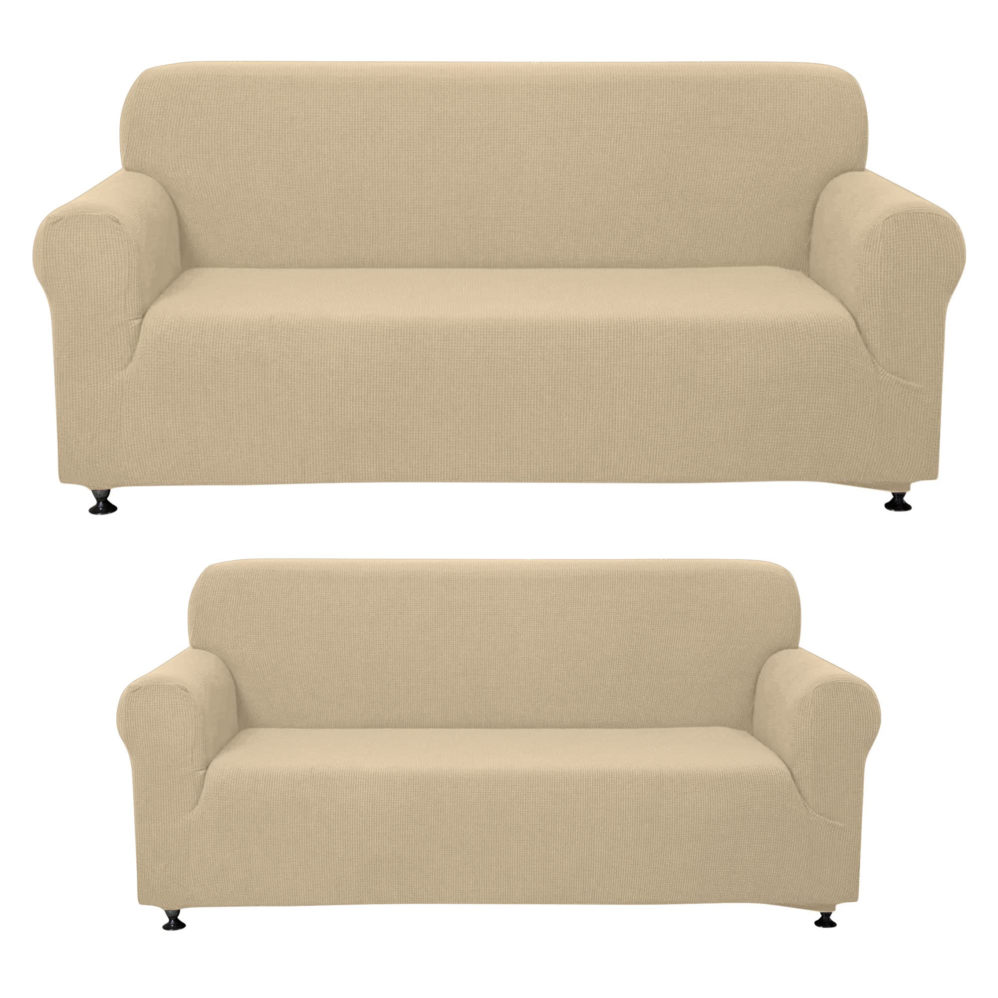 Sapphire Home 2-Piece Sofa and Loveseat Slipcovers, Couch and Loveseat Covers Set, Form fit Stretch, Wrinkle Free, Furniture Pro