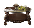 ACME Versailles Coffee Table - 82080 - Cherry Oak & Clear Glass
