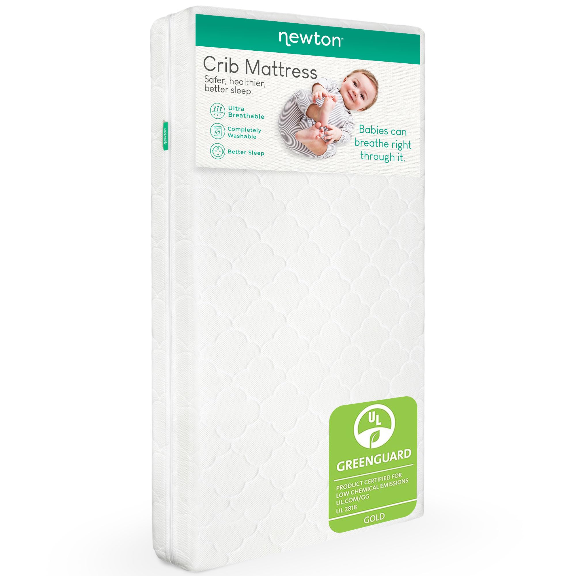 Newton Baby Crib Mattress and Toddler Bed - 100% Breathable Proven to Reduce Suffocation Risk, 100% Washable, 2-Stage, Non-Toxic