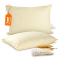 Cheer Collection Set of 2 Organic Kapok Bed Pillows, Natural Kapok Fiber Filled Sleeping Pillows with Breathable Cotton Shell, K