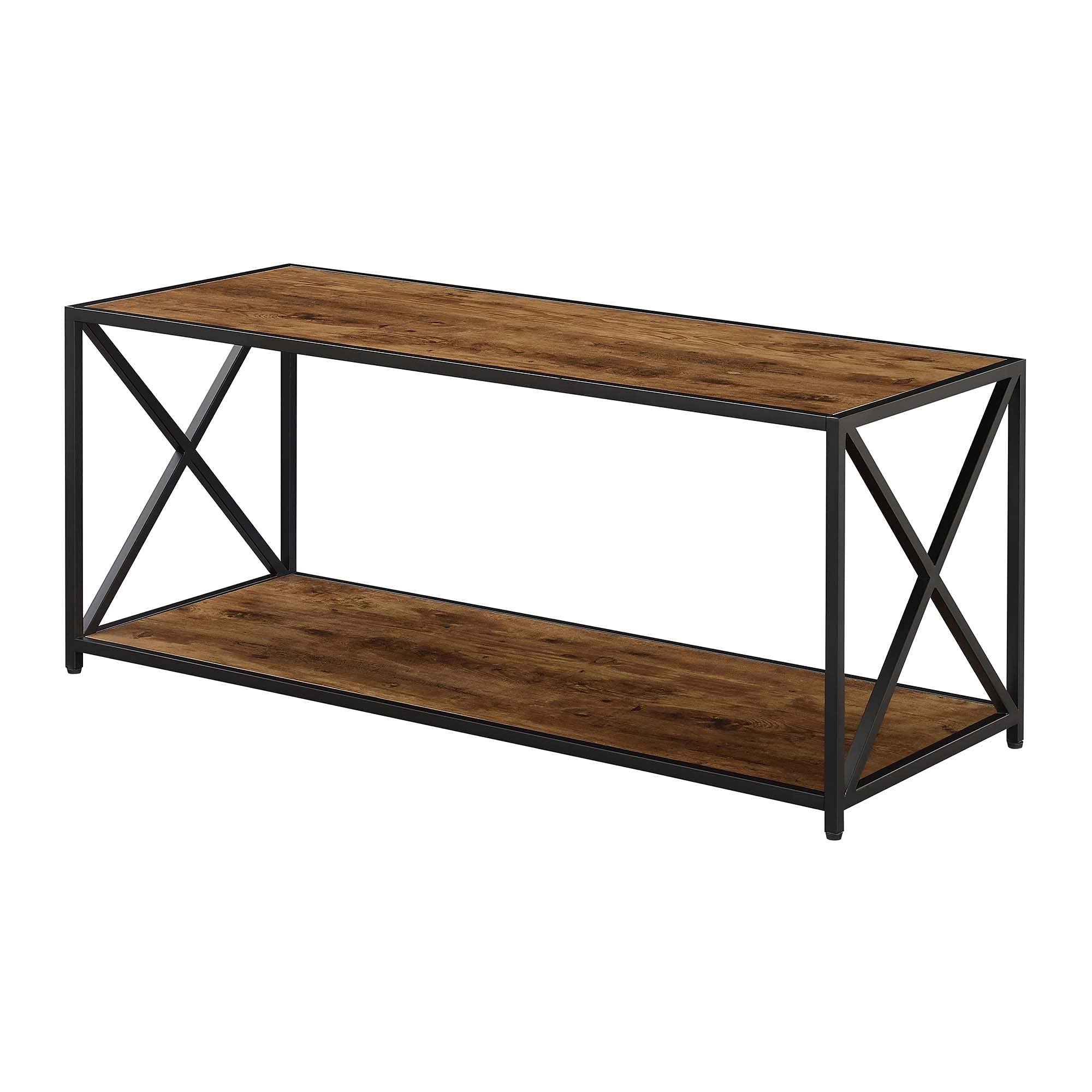 Convenience Concepts Tucson Coffee Table with Shelf, Barnwood/Black