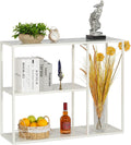 HDANI Console Table, Narrow Entryway Table, 3 Tier Metal Hallway Table, 11.8Dx39.4Wx31.5H(White)