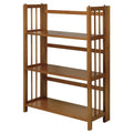 Casual Home 3-Shelf 27.5 Wide Folding Stackable Bookcase, Chestnut (New)