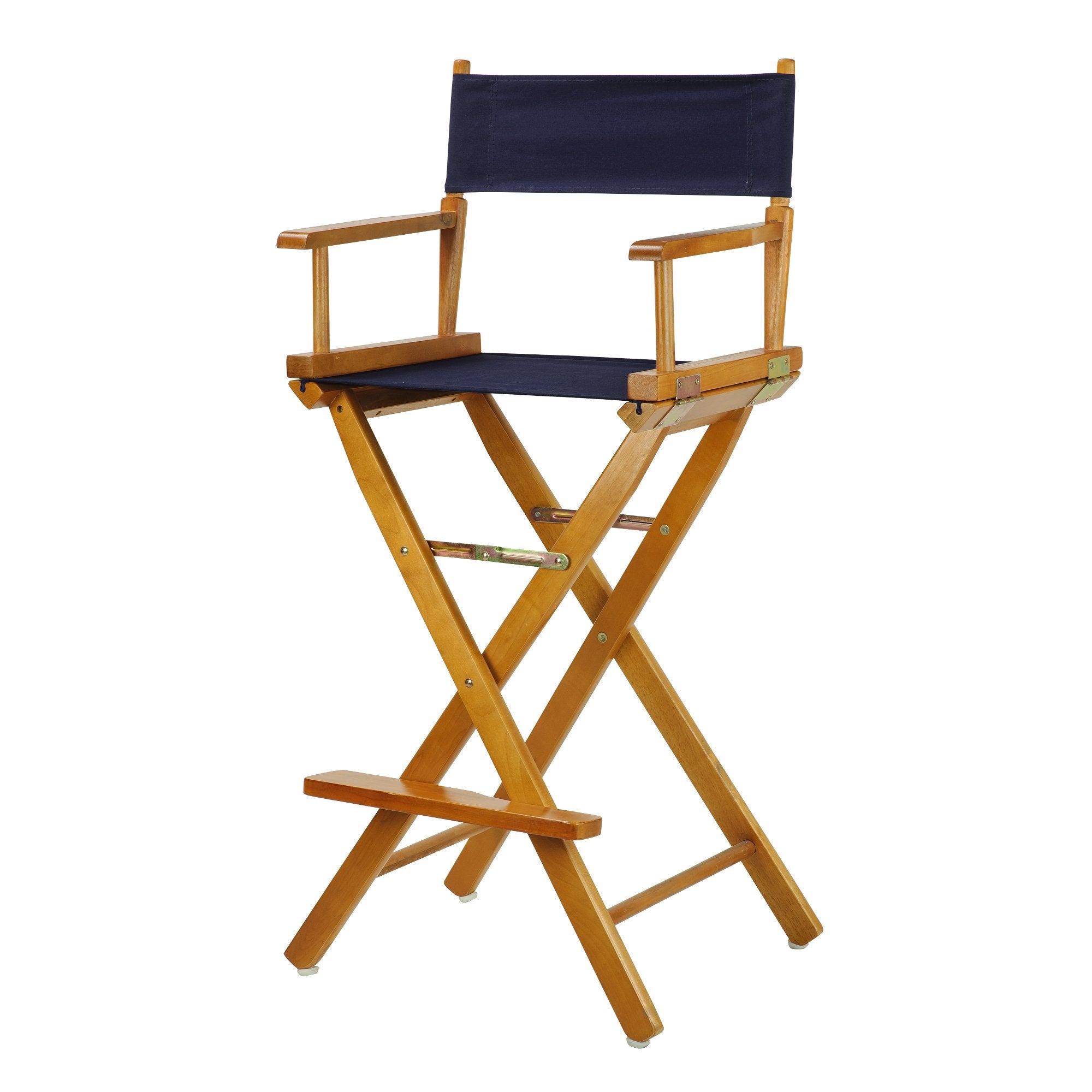 Casual Home 30 Directors Chair Honey Oak Frame-with Navy Canvas, Bar Height