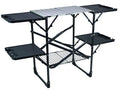 GCI OUTDOOR Slim-Fold Cook Station | Portable Folding Kitchen Table with a Heat Resistant Tabletop, 4 Side Tables & Storage Rack