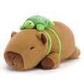 SQEQE Weighted Stuffed Animals Capybara with Turtle Backpack, Weighted Capybara Plush, Cute Plushies Pillow Toy for Bed Time, Ch