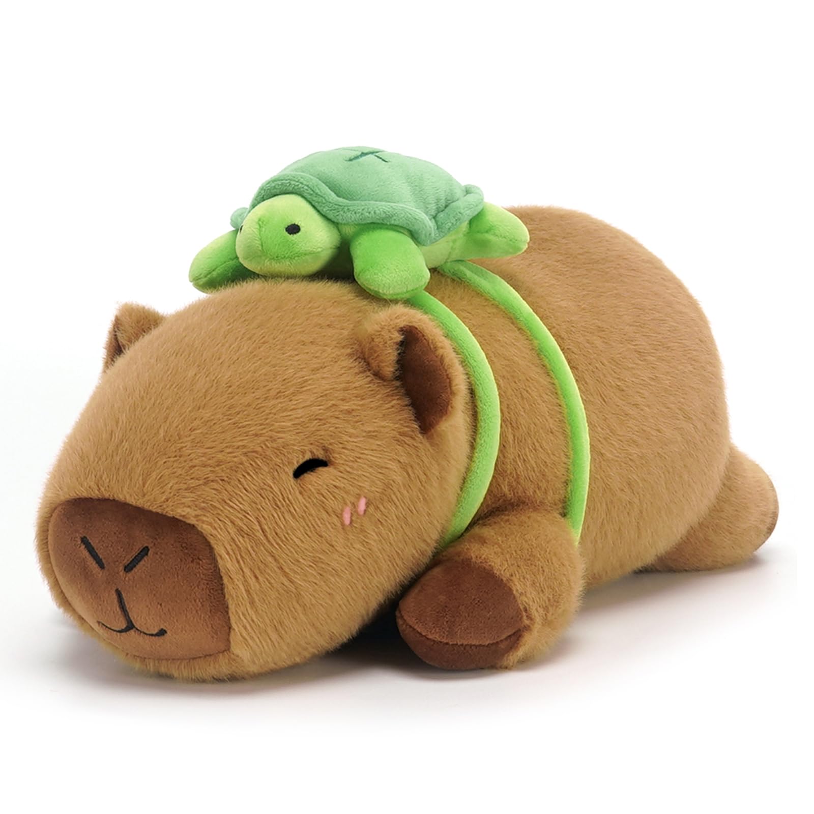 SQEQE Weighted Stuffed Animals Capybara with Turtle Backpack, Weighted Capybara Plush, Cute Plushies Pillow Toy for Bed Time, Ch