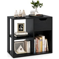 Giantex 3 Cube Bookcase with Drawer, 2 Tier Bookshelf for Small Spaces, Modern Freestanding Display Rack with Open Shelves, Book