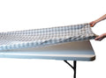 Rally Home Goods Outdoor Vinyl Tablecloth Rectangular Fitted Cover Table + Benches 3-pc, Flannel Backing Elastic 30x72 (6-FT),