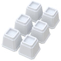Whynonap Bed Risers Heavy Duty 5 Inches Bed Elevators, Set of 6 Lifts Up 3,000 lbs Furniture Riser for Sofa and Table, White
