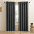 CUCRAF Dark Grey Blackout Curtains 108 inch Length 2 Panels Set, Rod Pocket Room Darkening Drapes for Bedroom Living Room, Insul