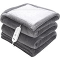 VEVOR Heated Blanket Electric Throw, 50 x 60 Twin Size, Soft Flannel & Sherpa Heating Blanket with 3 Hours Timer Auto-Off, 5 Hea