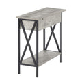Convenience Concepts Tucson Electric Flip Top End Table, Faux Birch, Barnwood/Black, Model:161859C1