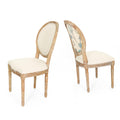 Christopher Knight Home Reed Upholstered Farmhouse Dining Chairs, Blue, White, and Beige (Set of 2)