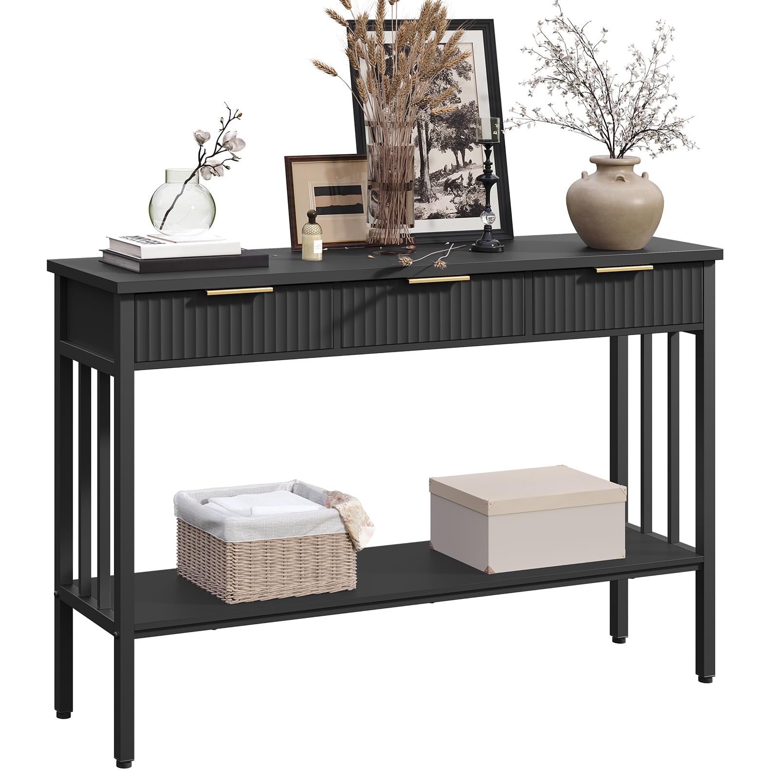 MAHANCRIS Console Table for Entryway, Entryway Table with Storage and Drawers, Narrow Long Sofa Table for Living Room, Hallway, 