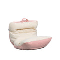 Big Joe Roma Kids Bean Bag Chair, Oat Sherpa and Desert Rose, Vegan Suede, 2 feet
