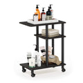 Furinno Turn-N-Tube C Shaped Side Table With Casters, Espresso/Black