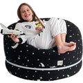 Stuffed Animal Storage Bean Bag Chair Cover for Kids & Adults | Washable XL Stuffie Seat | 100% Cotton | Pouf Organizer for Plus