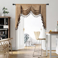 ELKCA Thick Chenille Curtains Valance for Living Room Coffee Waterfall Valance for Bedroom, Rod Pocket (Coffee, W59 Inch, 1 Pane