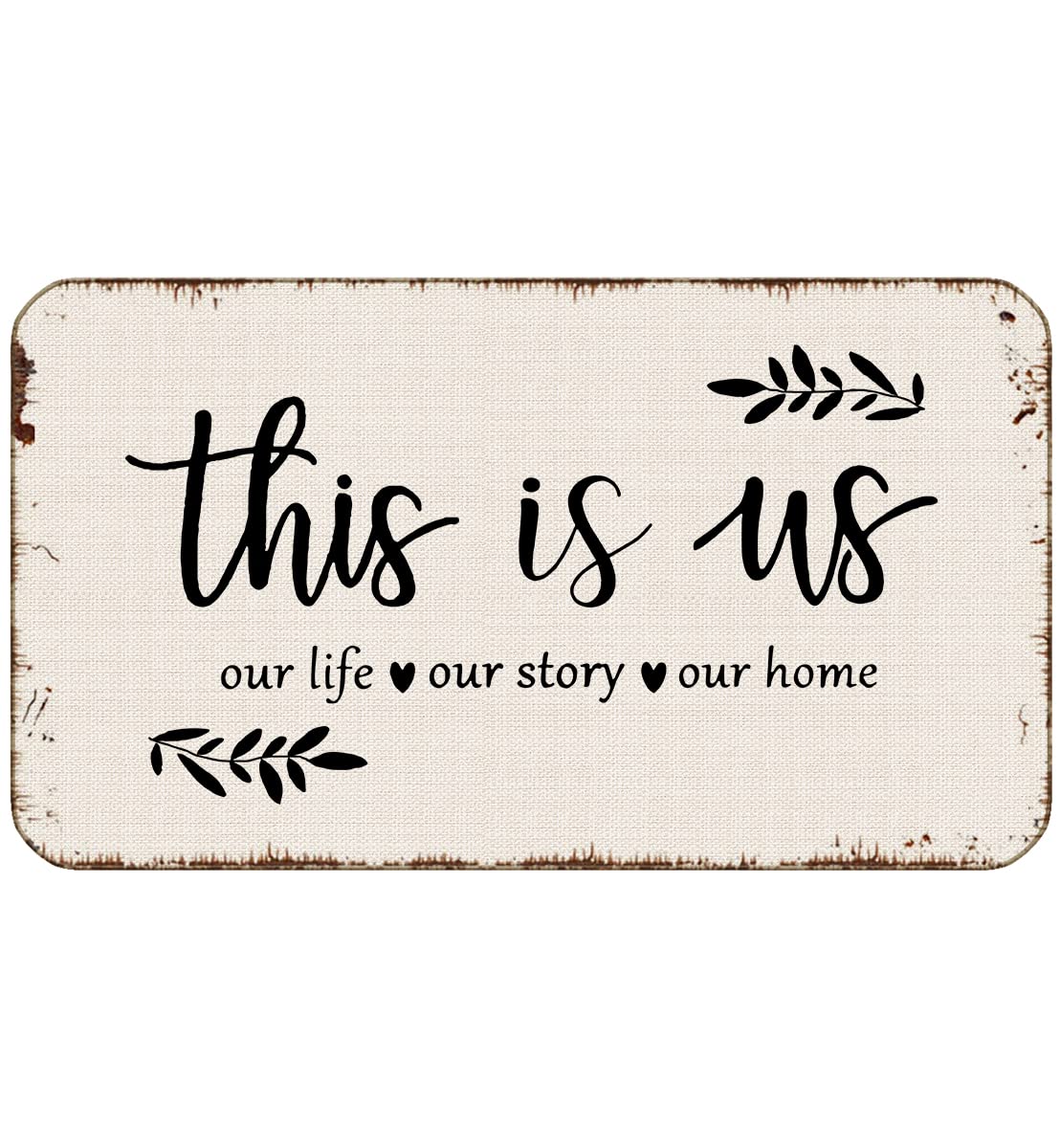 BXFAHZJ Minimalist This is Us Our Life Our Story Our Home Farmhouse Door Mat 17x30 Inch Indoor Outdoor Entrance Doormat Decor fo
