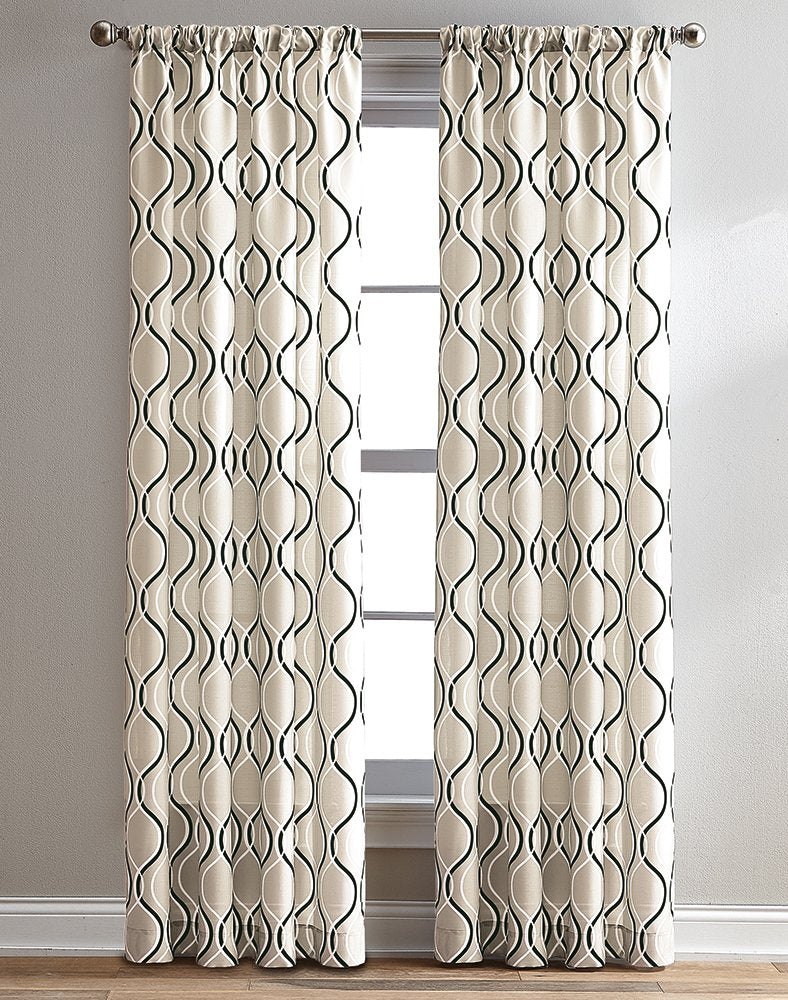 CHF 1Z44510GBK Morocco Curtain Panel, 84, Black