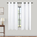 KOUFALL White Short Curtains for Small Bathroom Window,2 Panel Sets Kitchen Cafe Curtains with Grommets Rings 40-50% Blackout,45